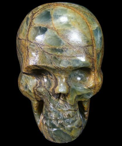Carved, Blue Calcite Skull - Argentina #80873